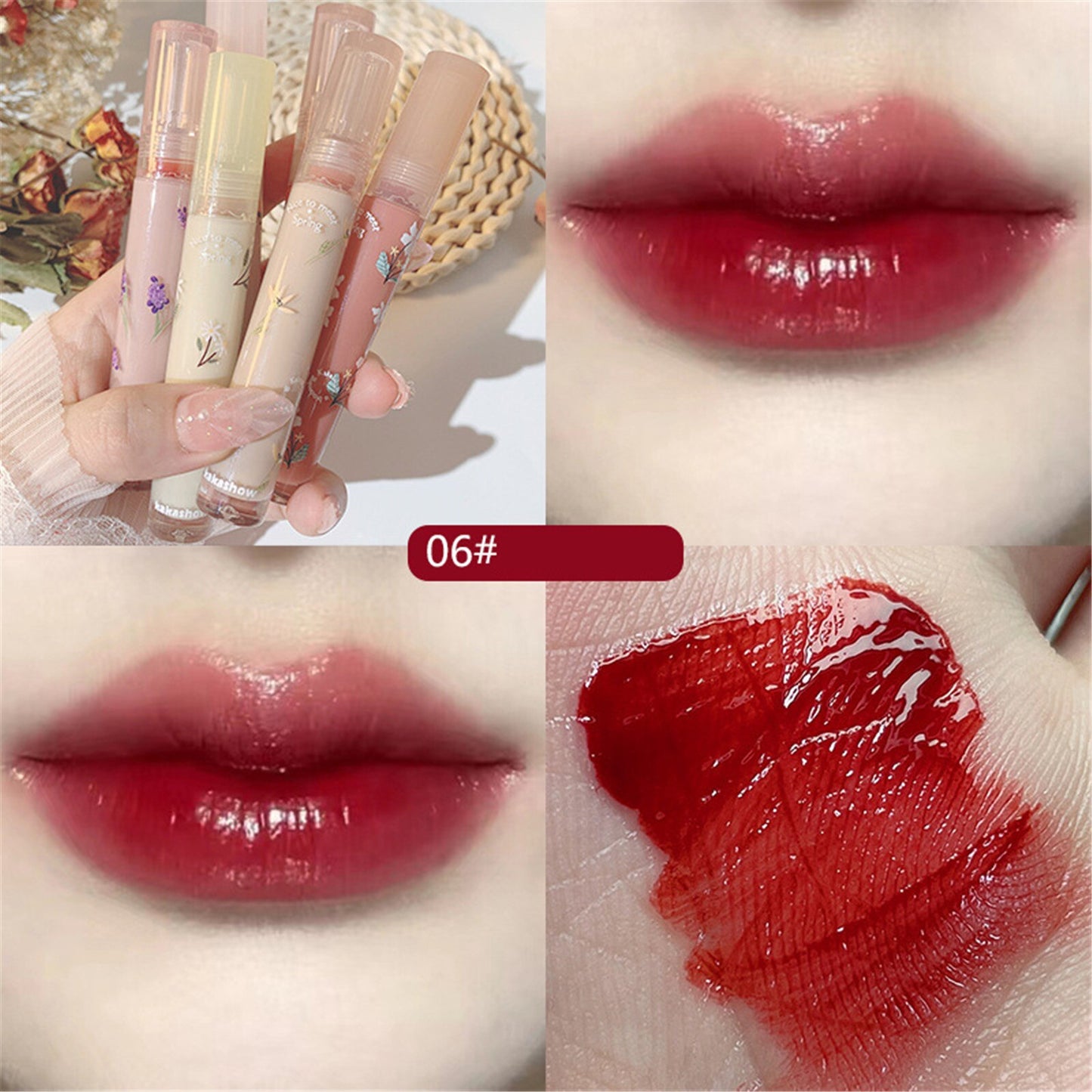 Grapefruit ColorsGlossy Lip Glaze Mirror Moisturizing Lip Glaze Water Mist Lippenstift