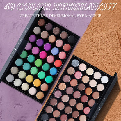 Weibliches Lidschattenbrett, 40 Farben, mattes Make-up-Farb-Make-up 